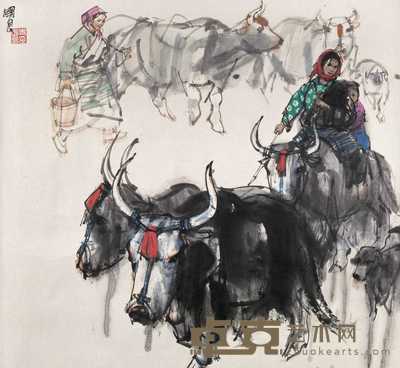 史国良 牧牛图 镜心 84.5×91.5cm